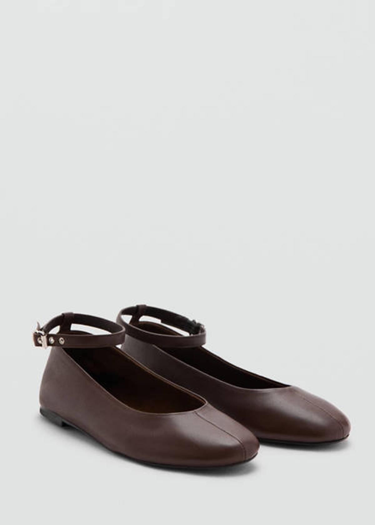 Ballerines en cuir avec bracelet
