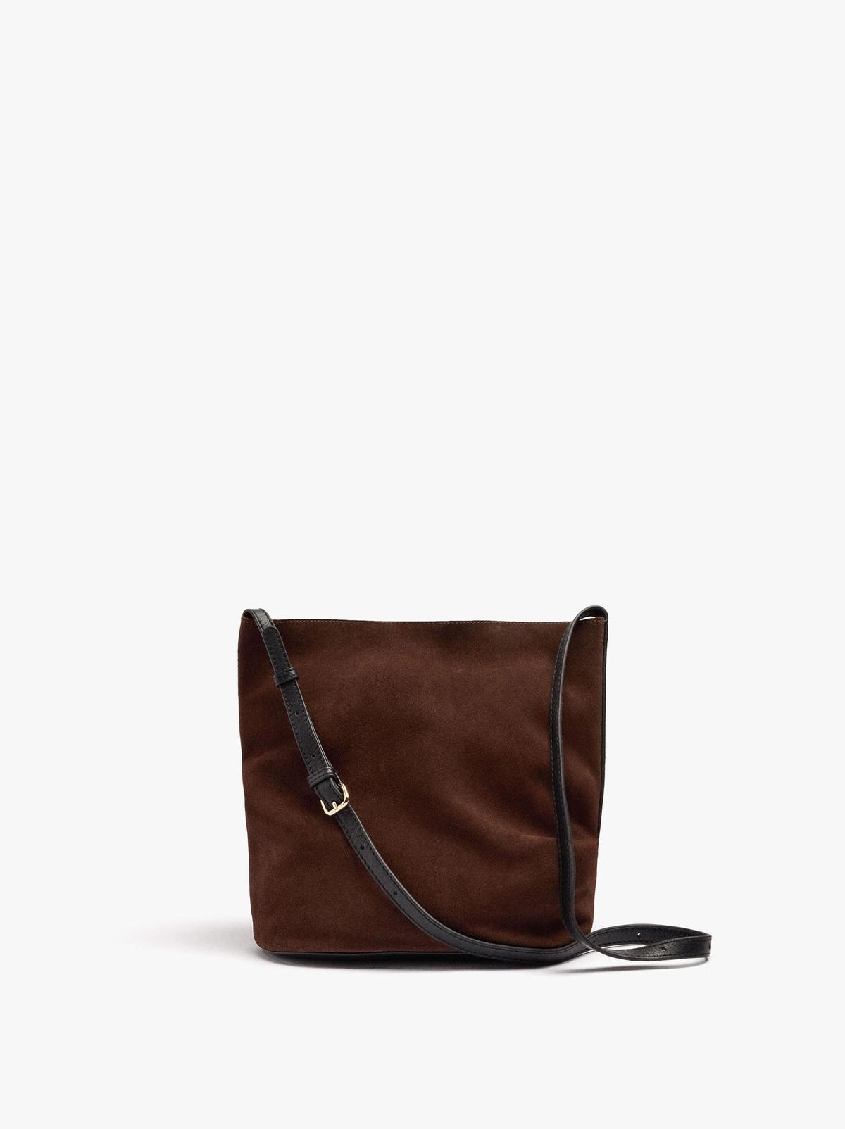 Sac seau en cuir marron