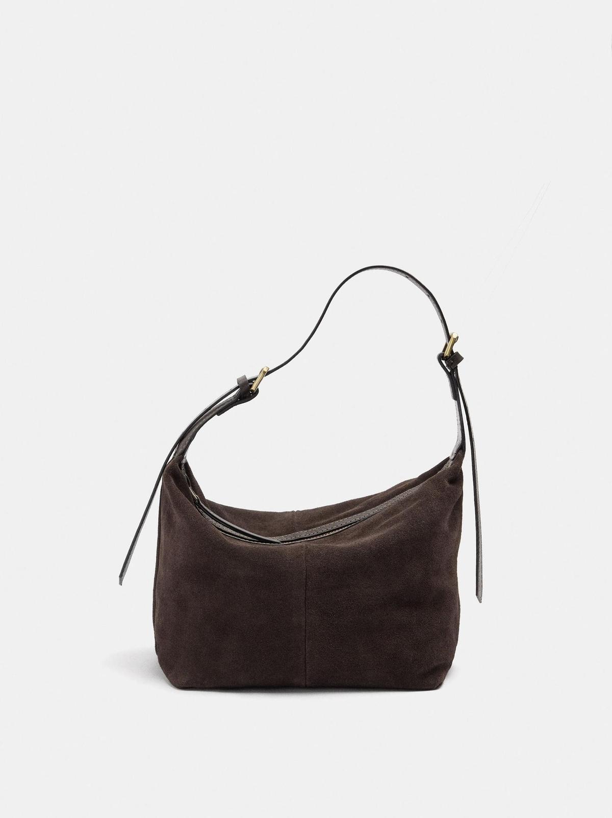 Sac asymétrique en daim marron