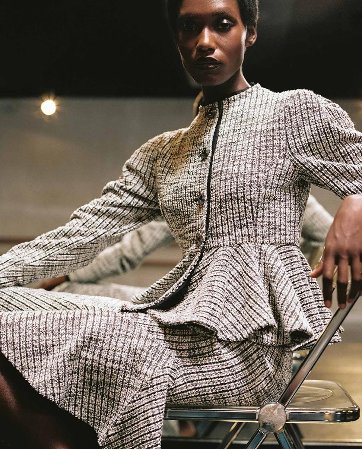 Veste en tweed à basque