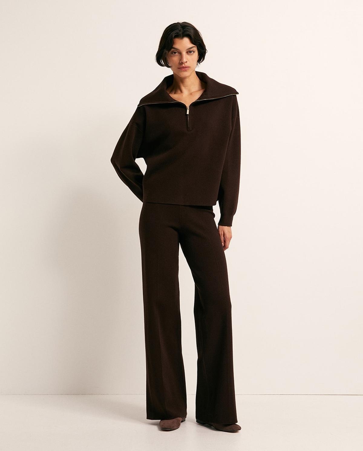 Ensemble tricoté marron