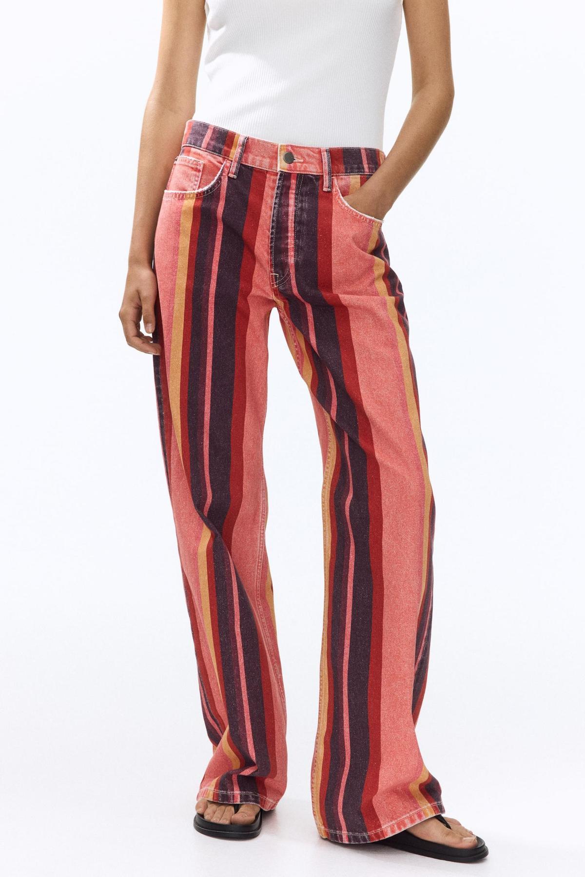 Jean rayé multicolore