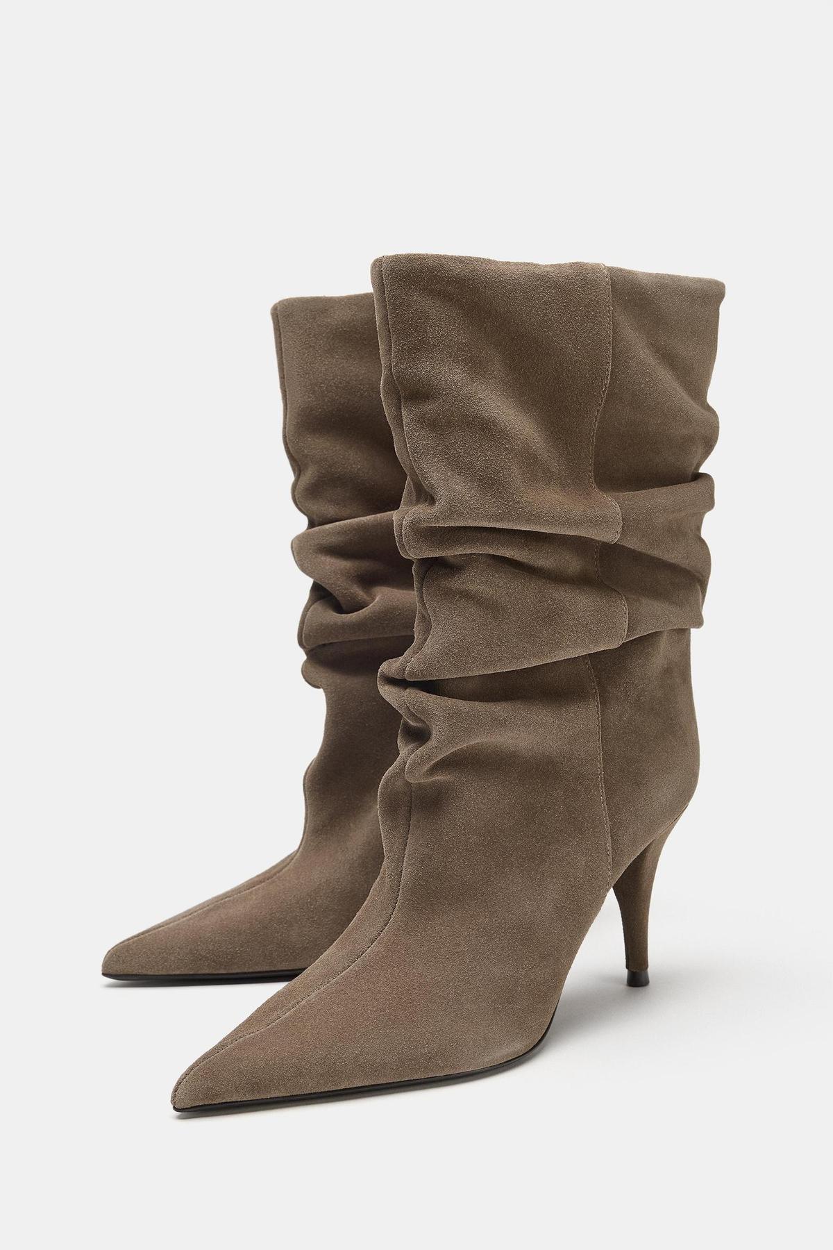 Bottines en daim à talon