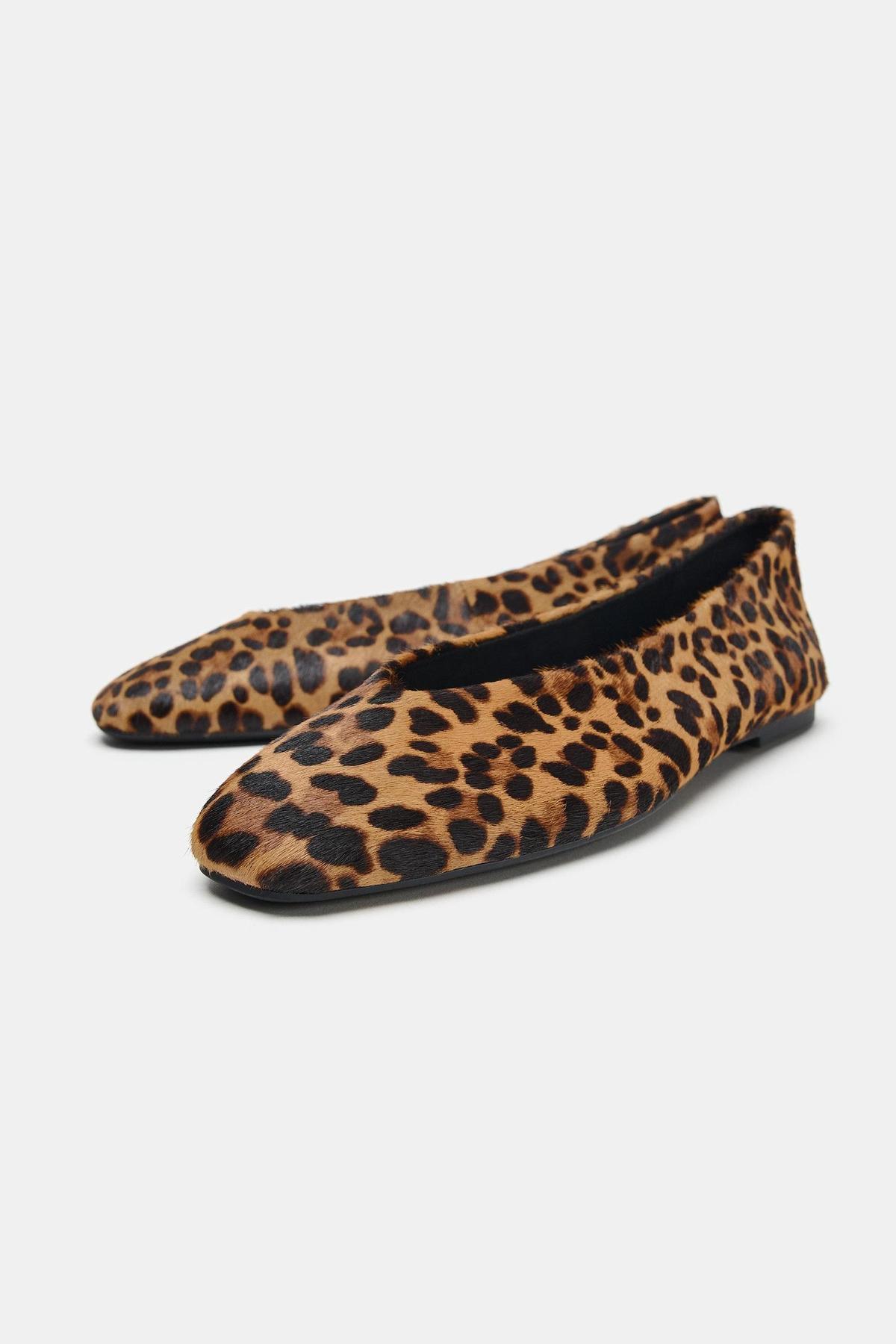 Ballerines en cuir 'imprimé animal'
