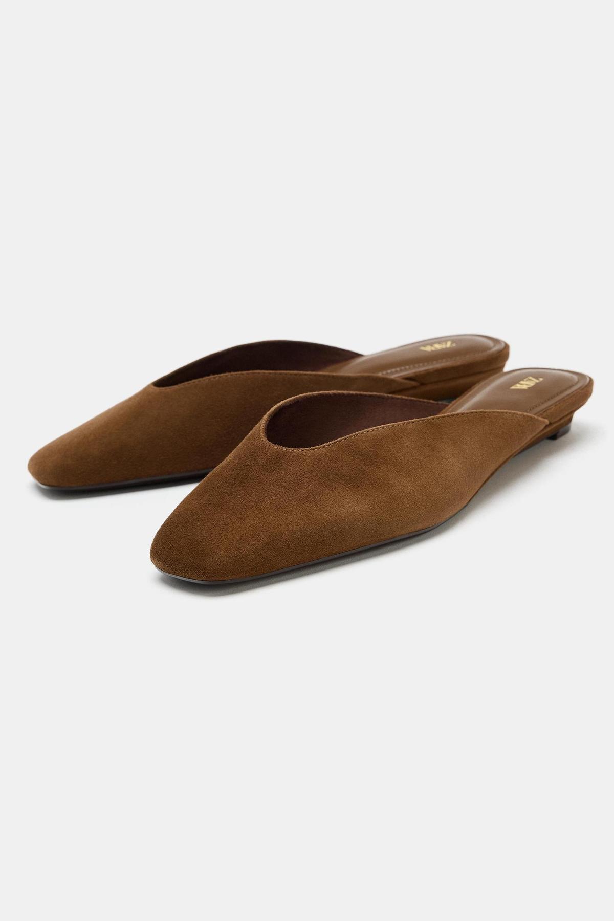 Ballerines mules en daim