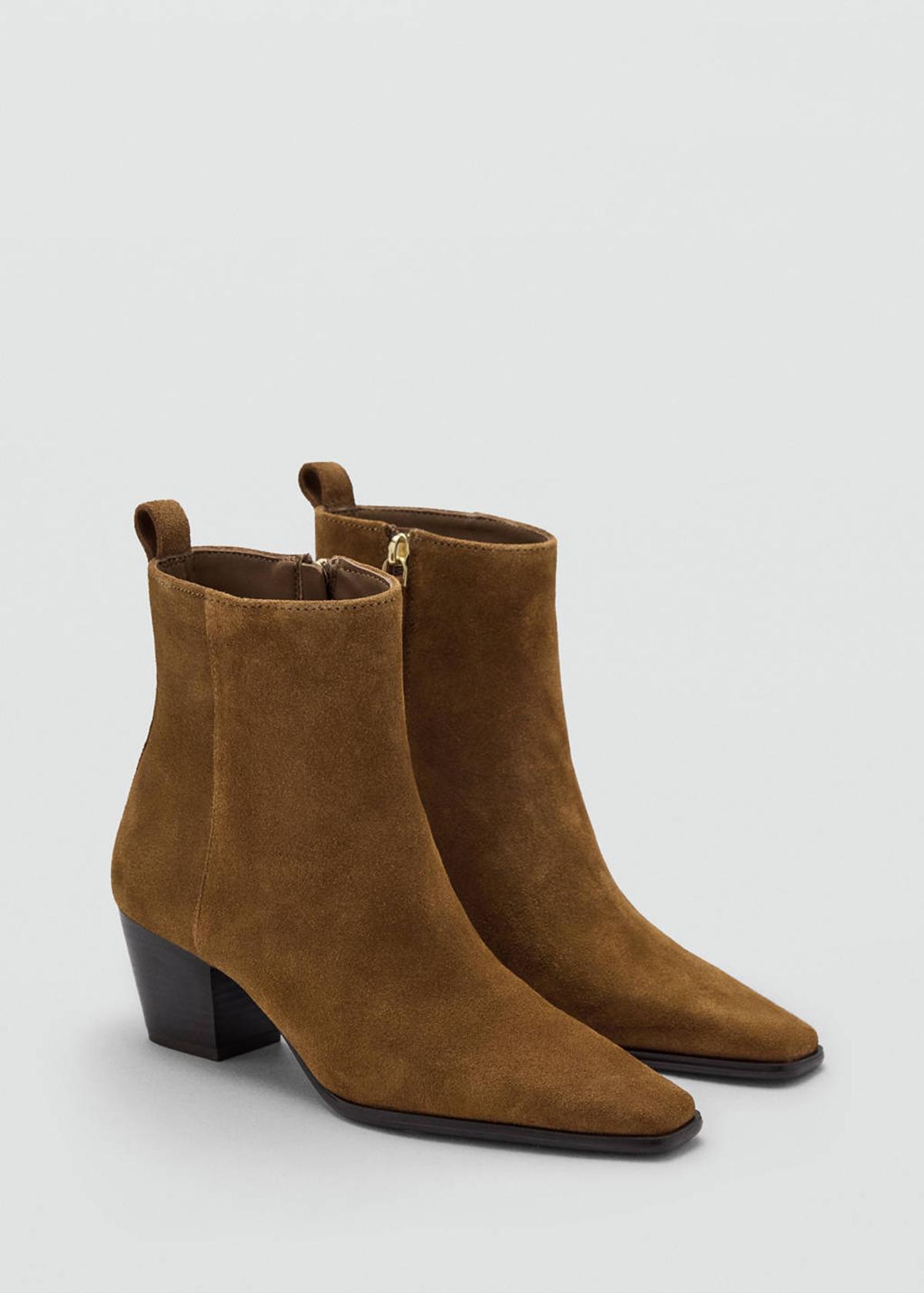 Bottines en daim marron