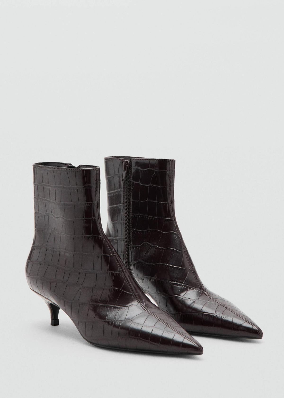 Bottines chaton effet croco