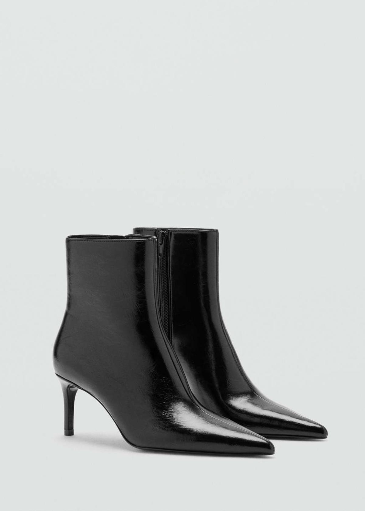 Bottines noires à talon fin