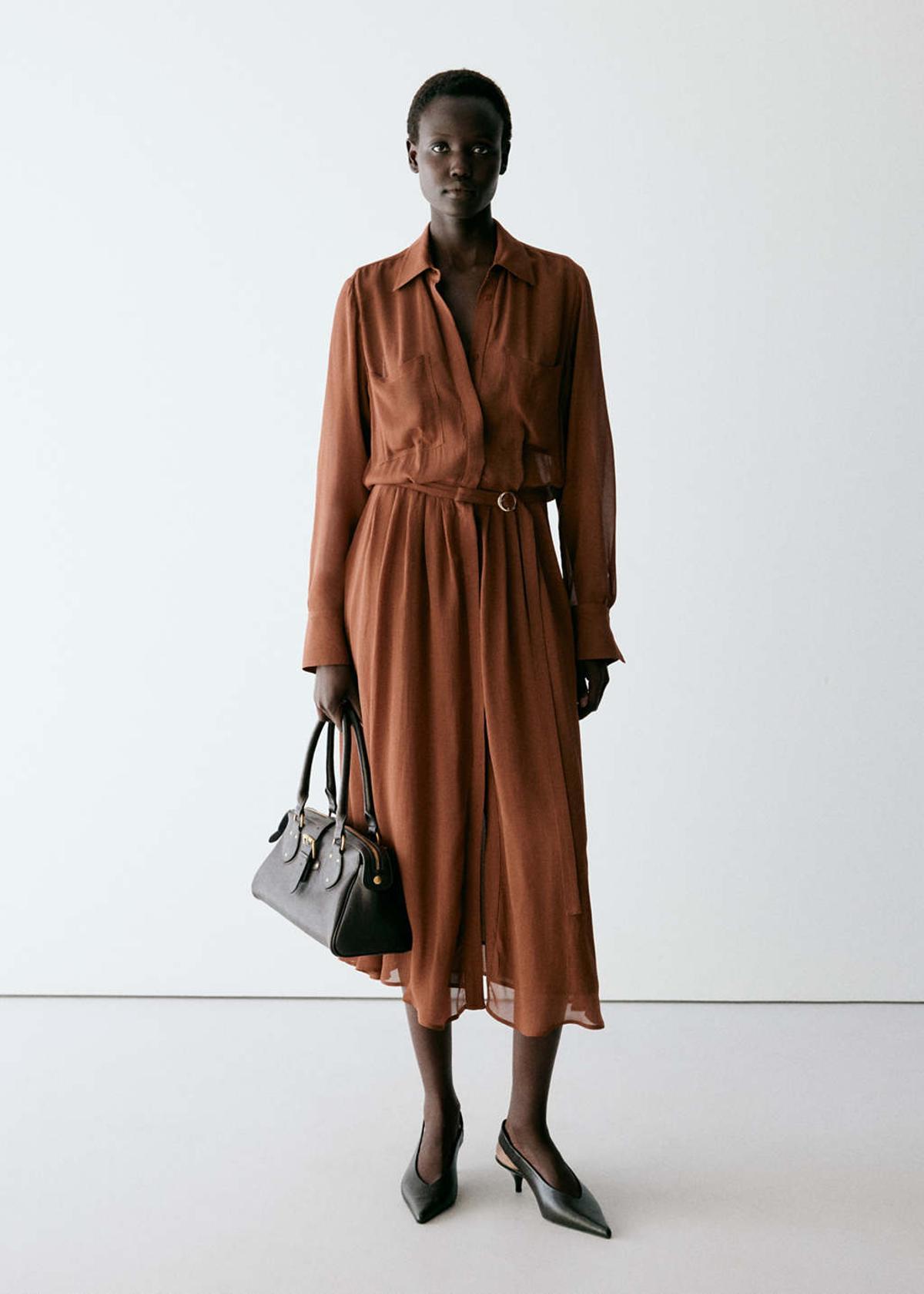 Robe chemise ceinturée