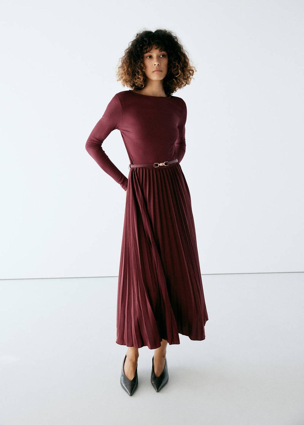 Robe plissée combinée