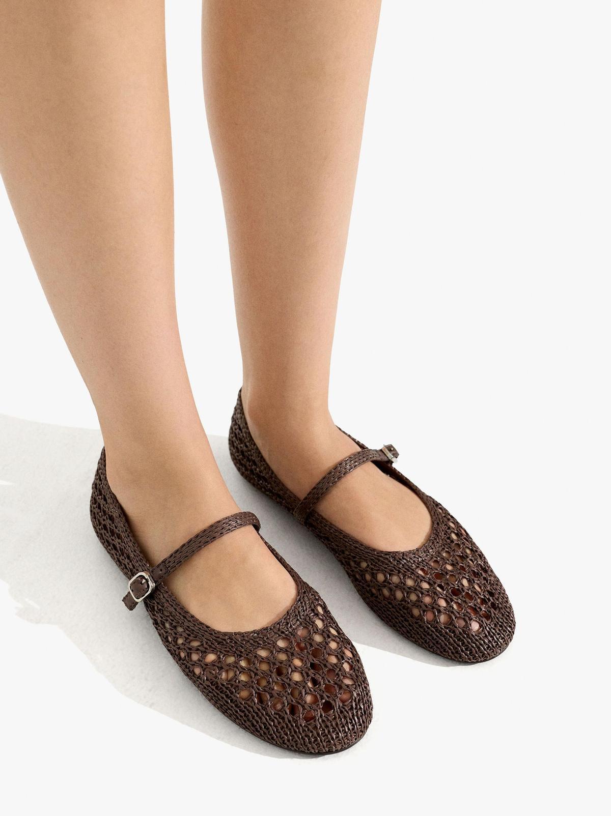 Ballerines ajourées marron