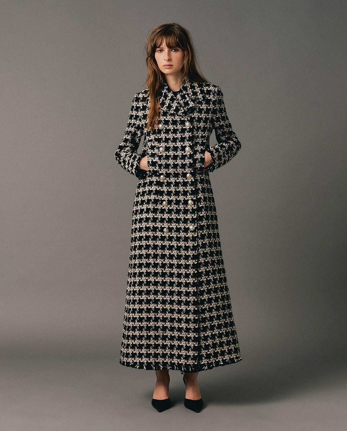 Manteau long en tweed