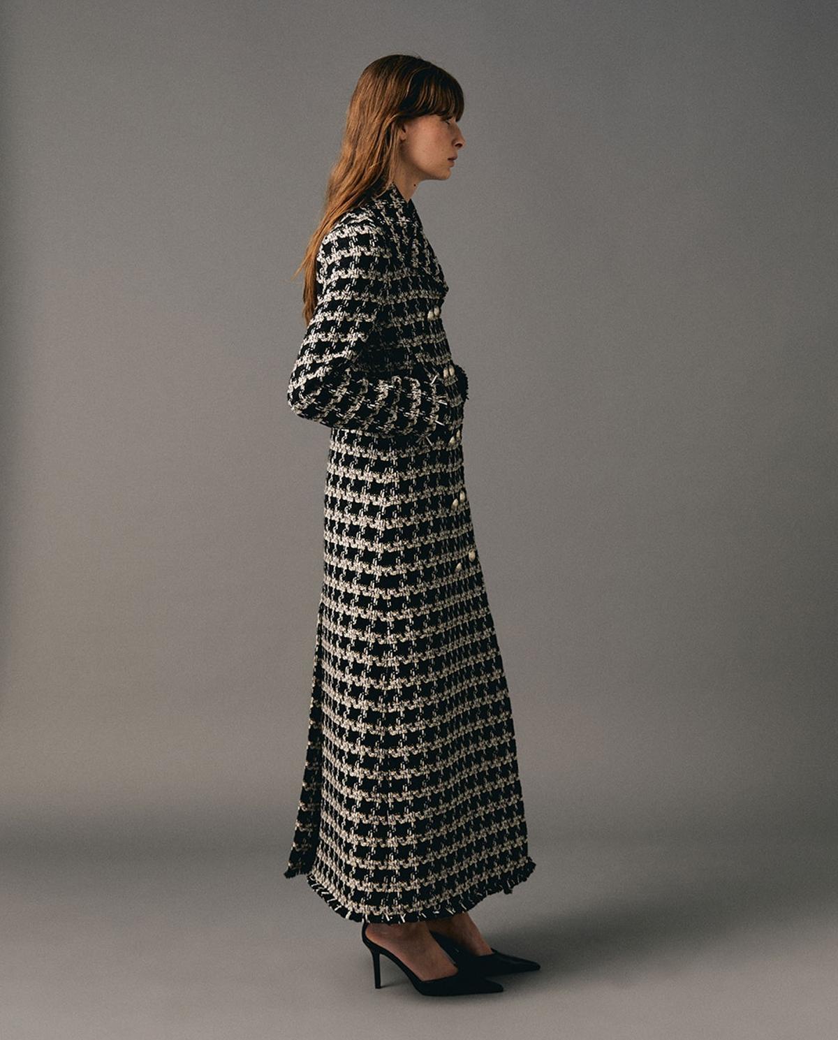 Manteau long en tweed