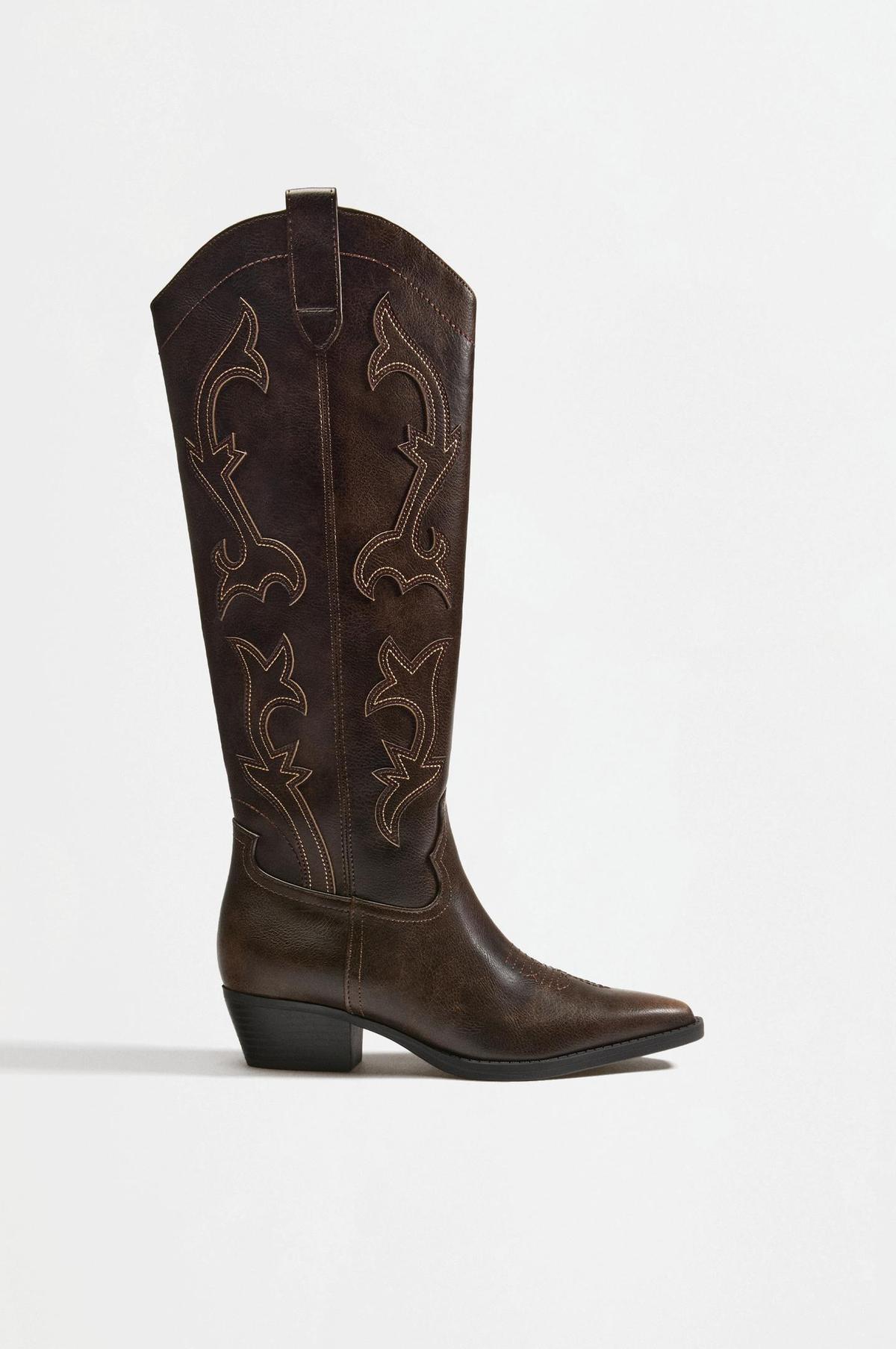 Bottes de cowboy hautes en daim