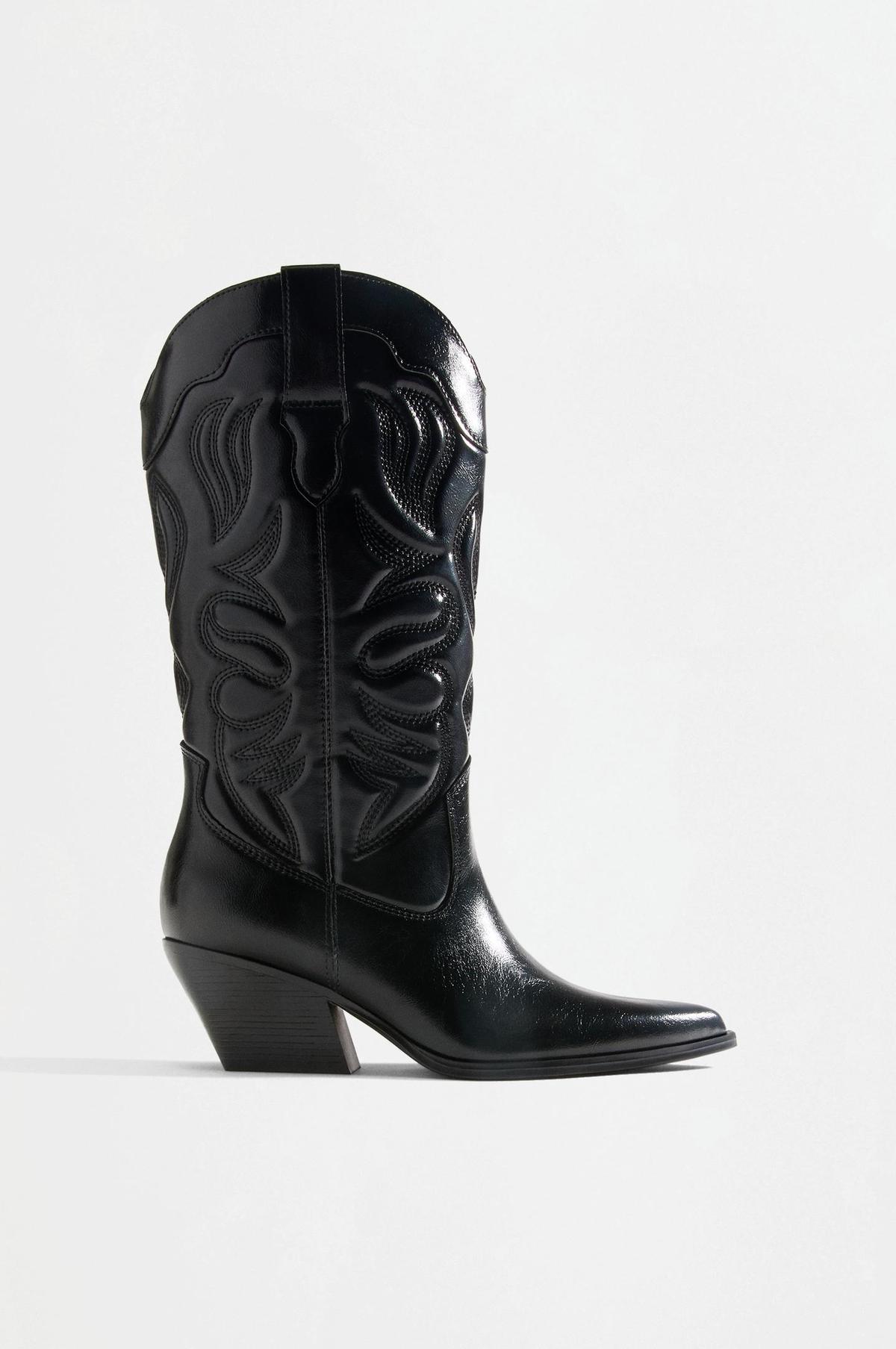 Santiags noires avec broderie