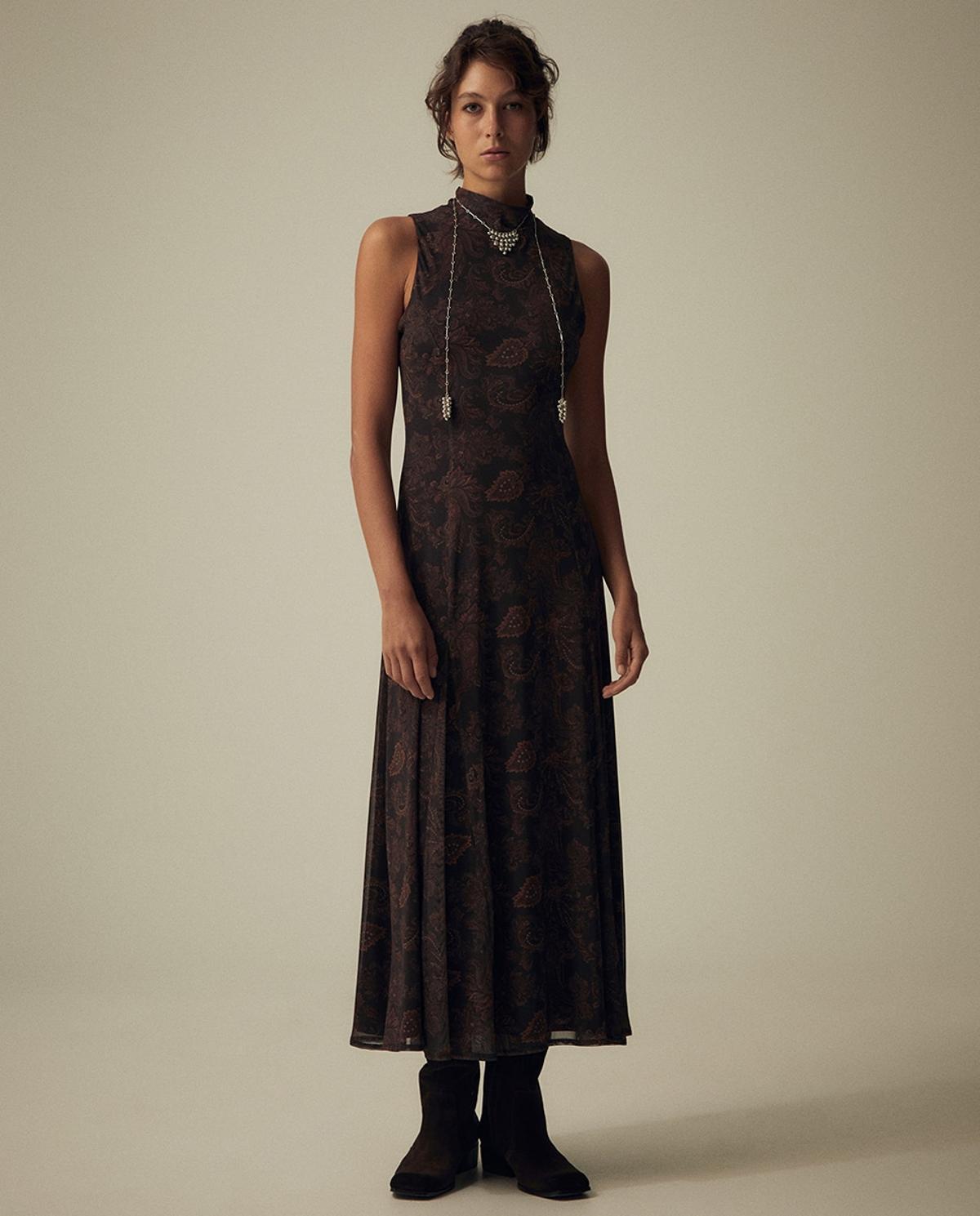 Robe en tulle à motif cachemire