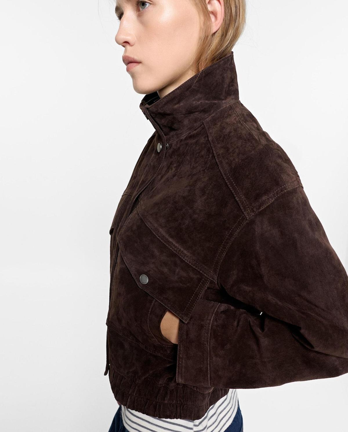 Veste en daim marron