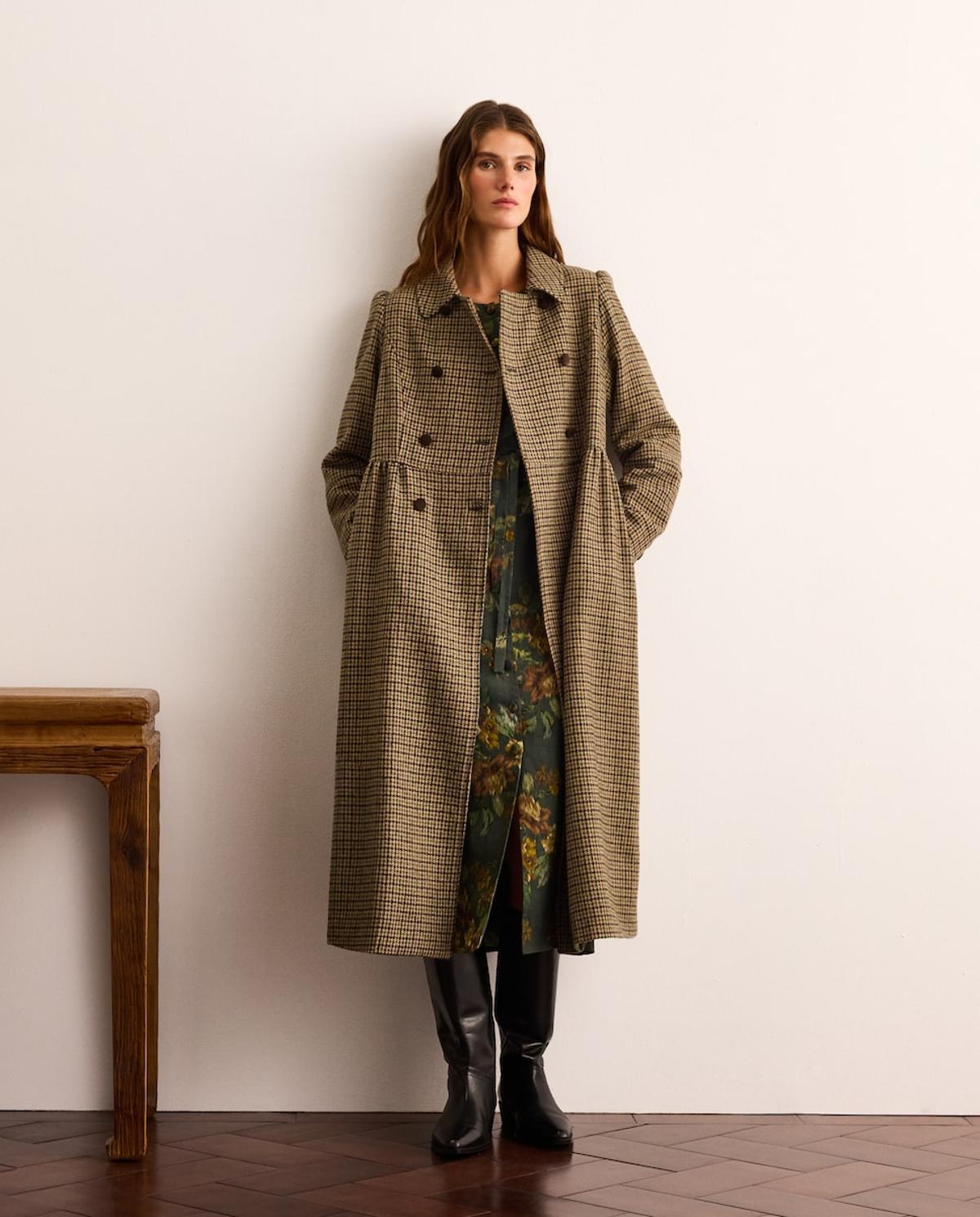 Veste en gabardine à carreaux