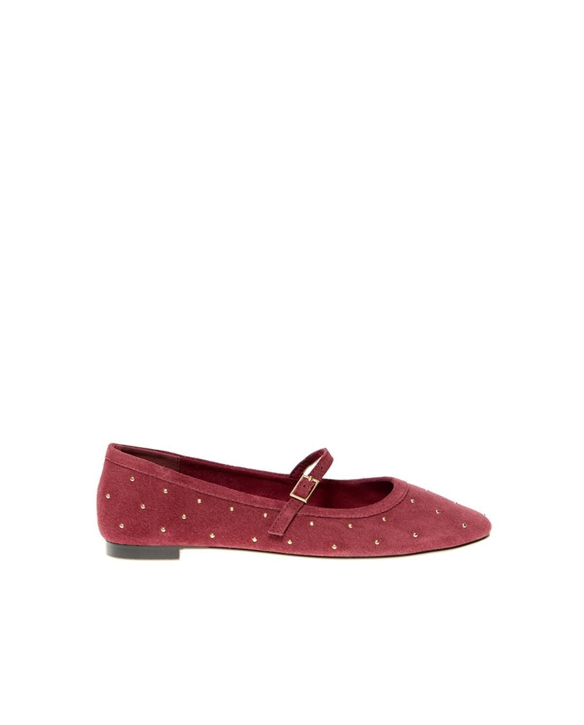 Ballerines en daim bordeaux
