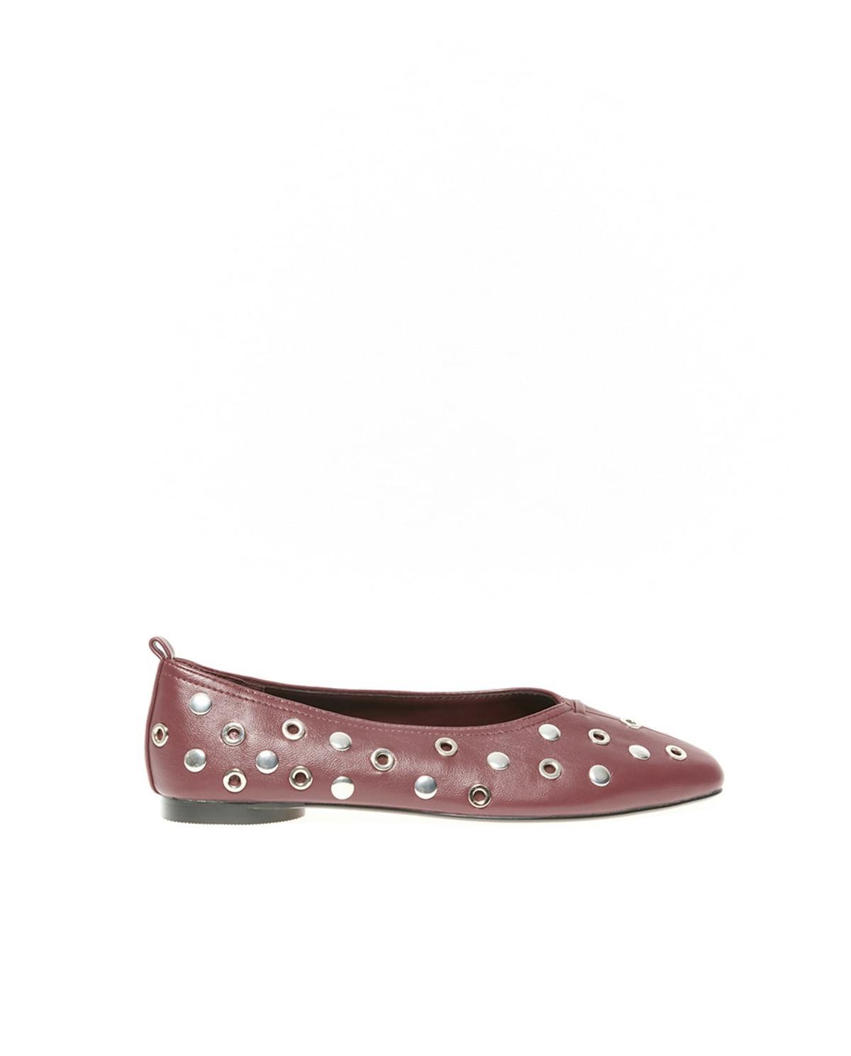 Ballerines bordeaux à clous