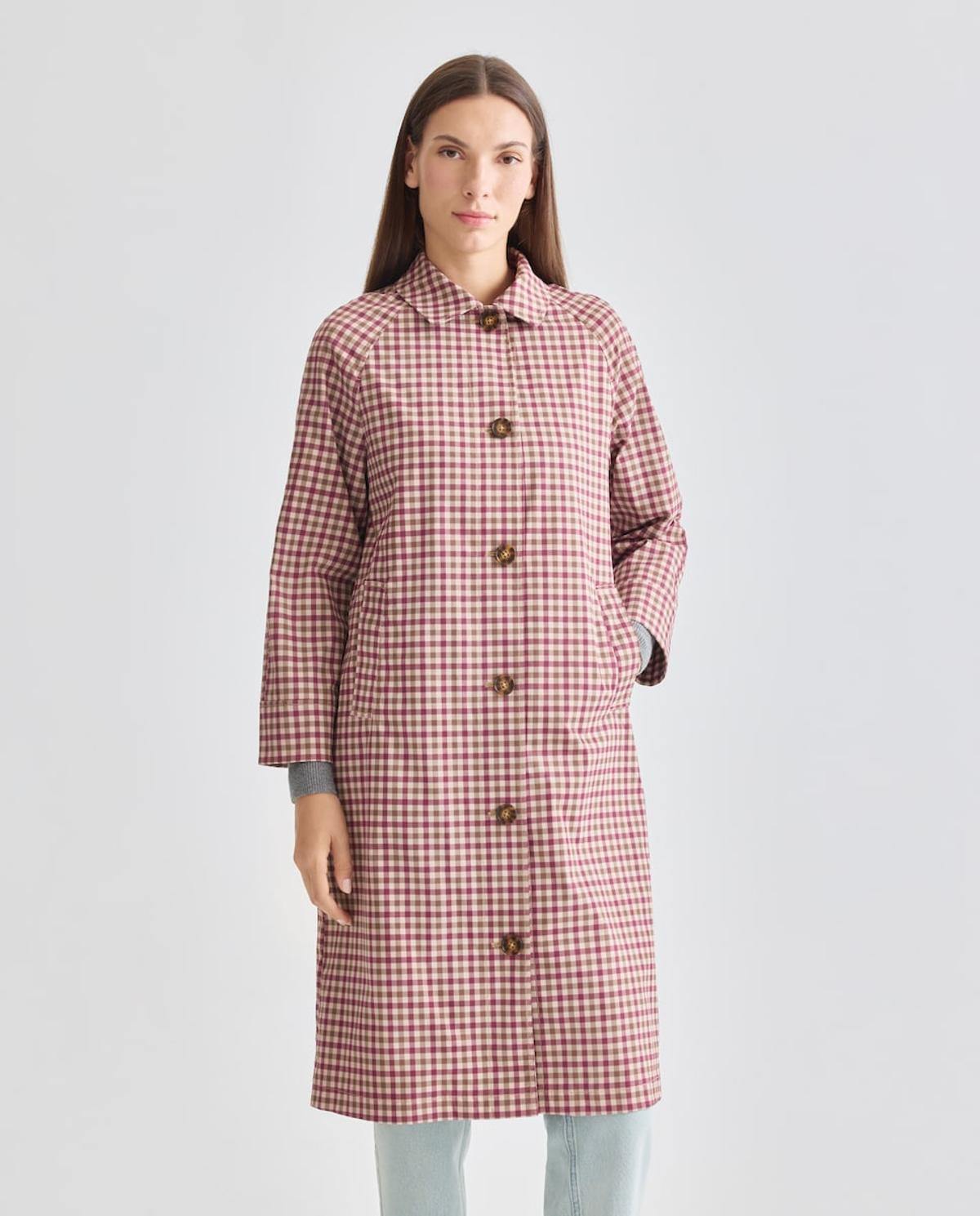 Veste en gabardine à carreaux