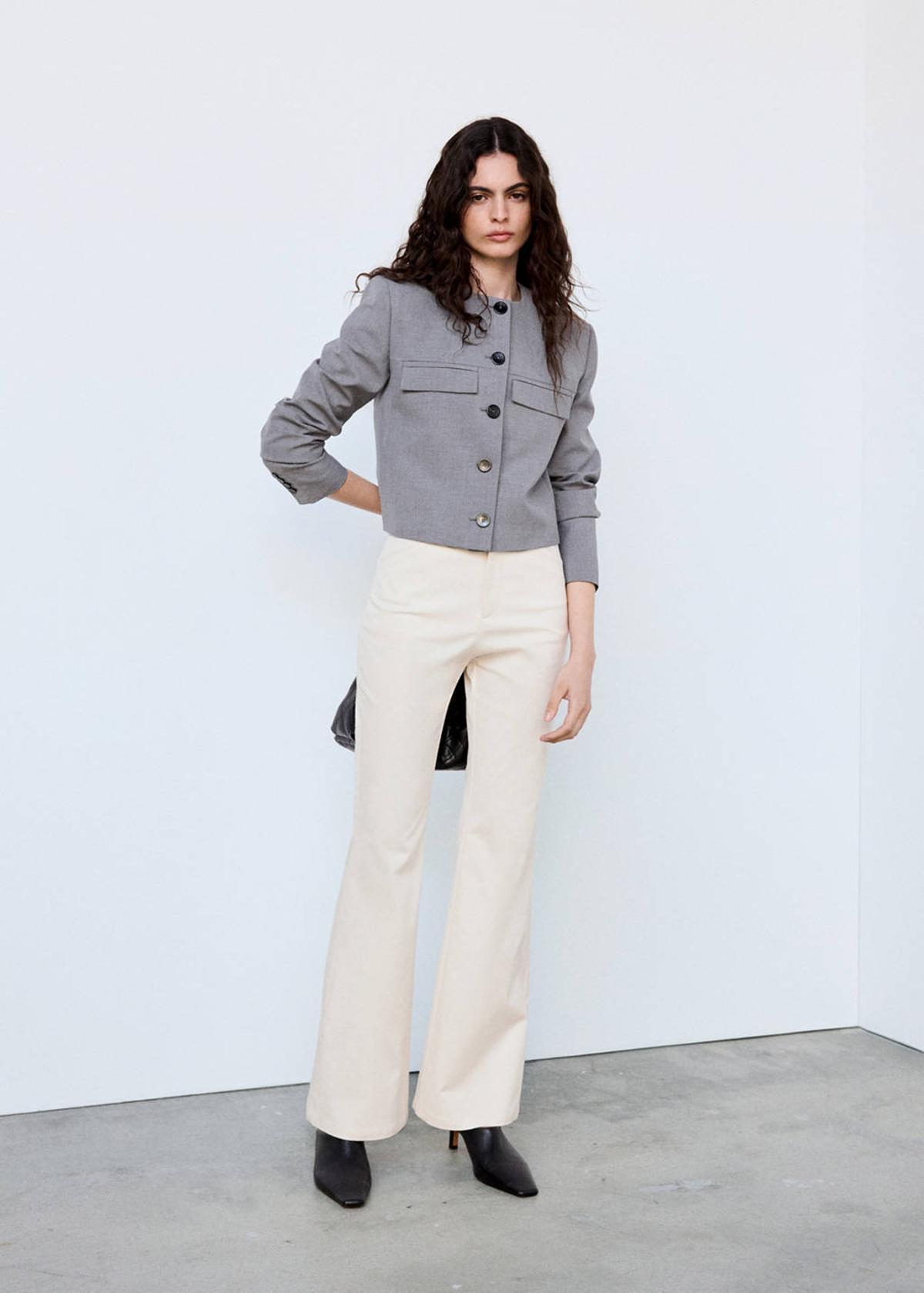 Pantalon de costume évasé blanc