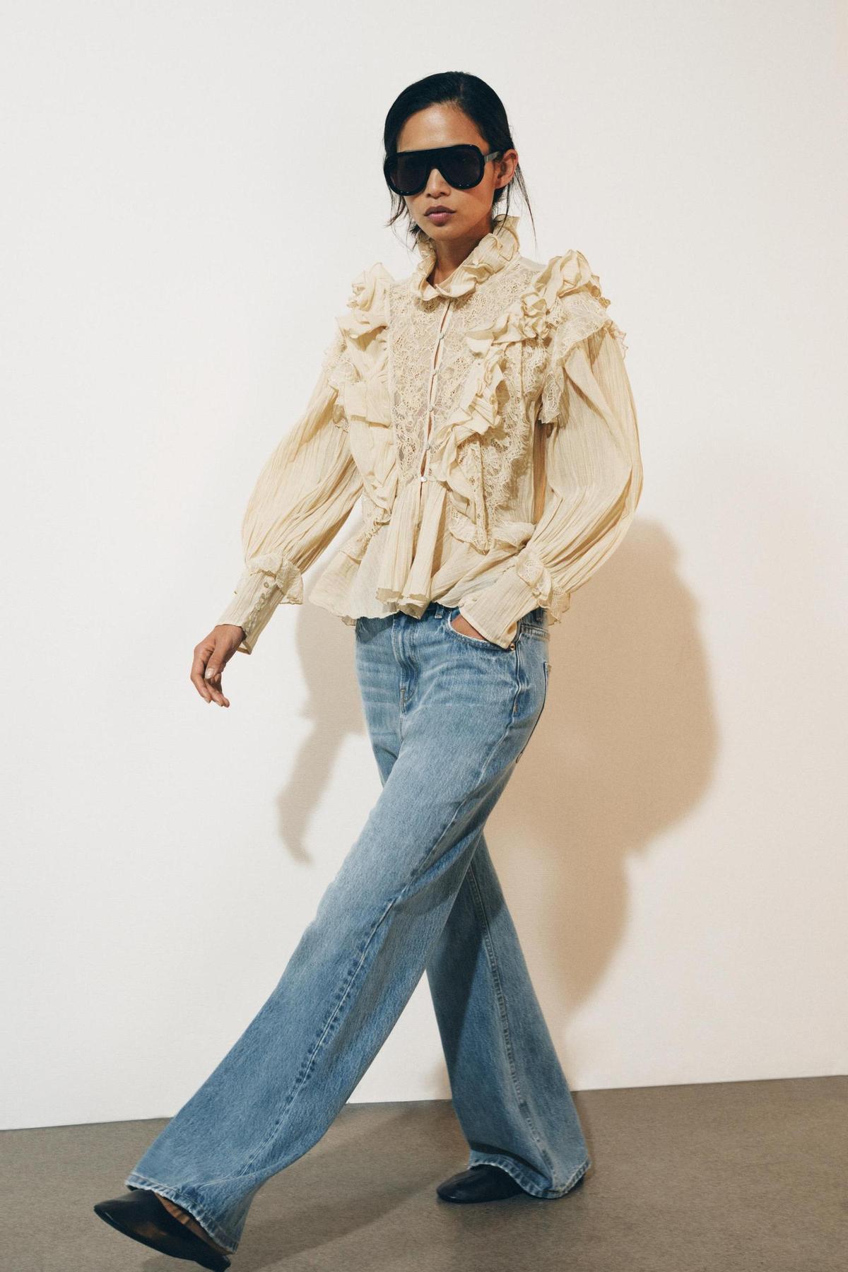 Blouse romantique à volants