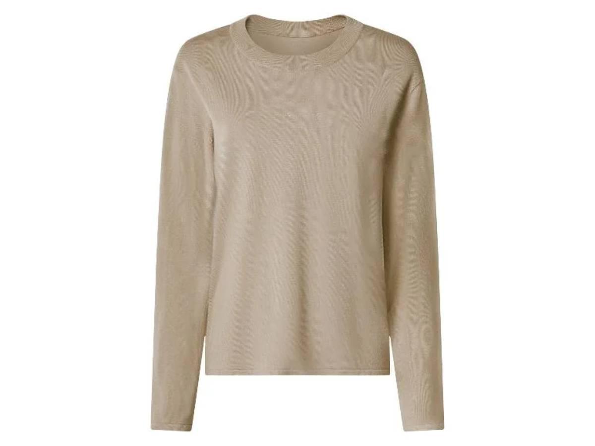 Pull en maille fine beige