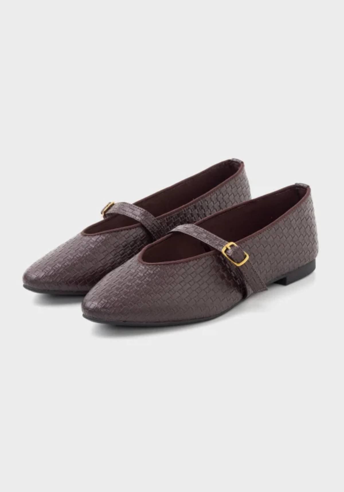 Ballerines tressées marron chocolat Carrefour