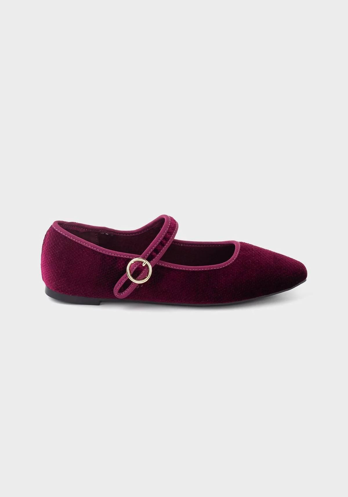 Ballerines en velours bordeaux Carrefour