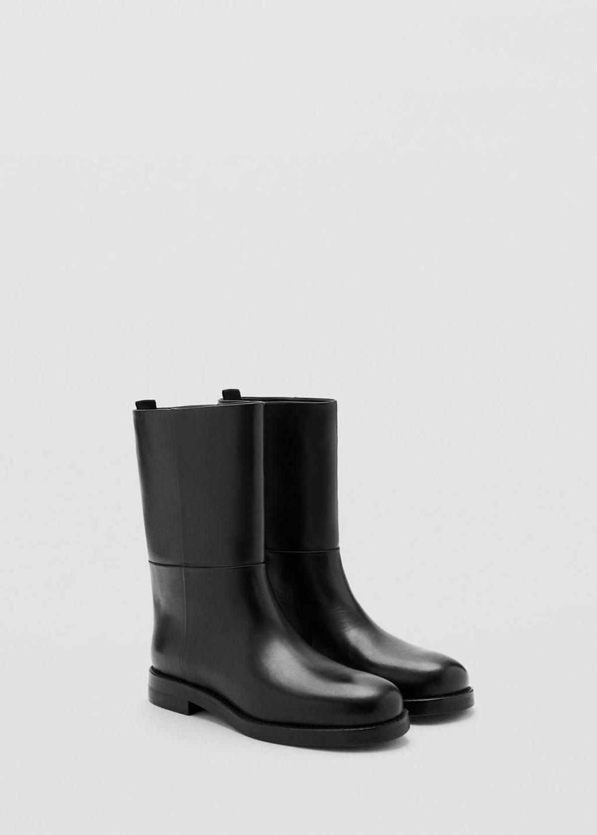 Bottines plates en cuir