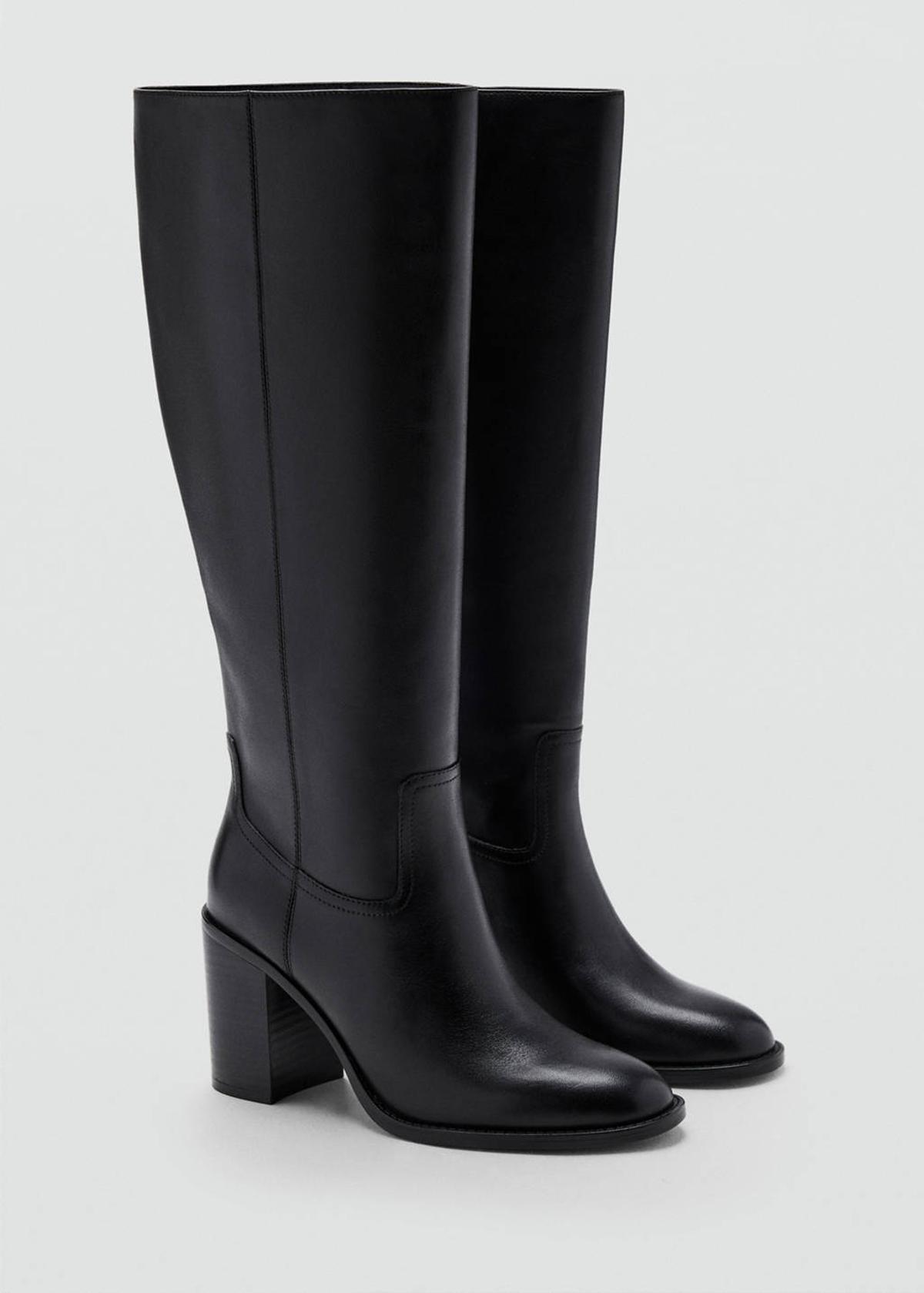 Bottes en cuir à talons hauts