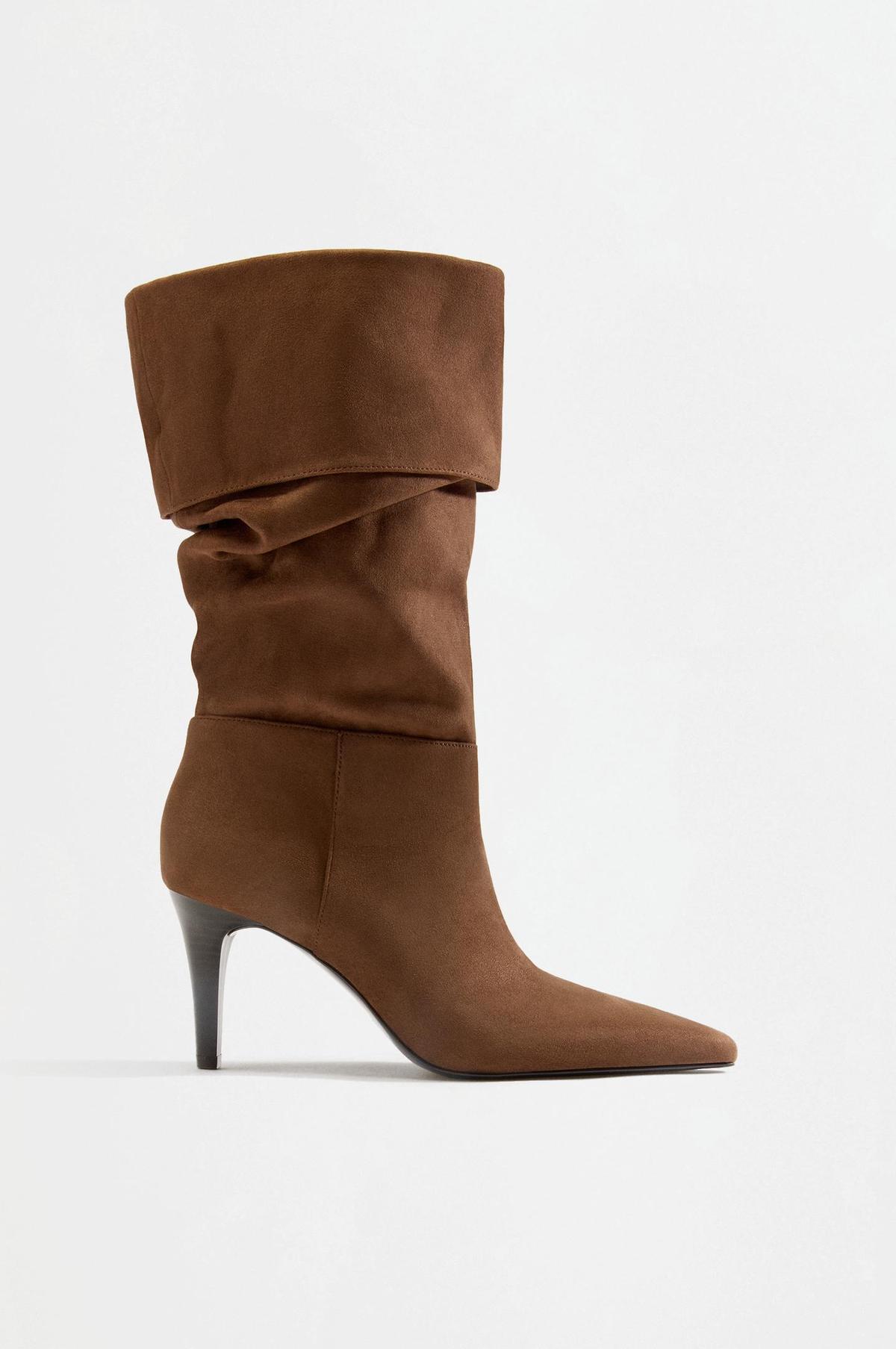 Bottes hautes en daim froissé
