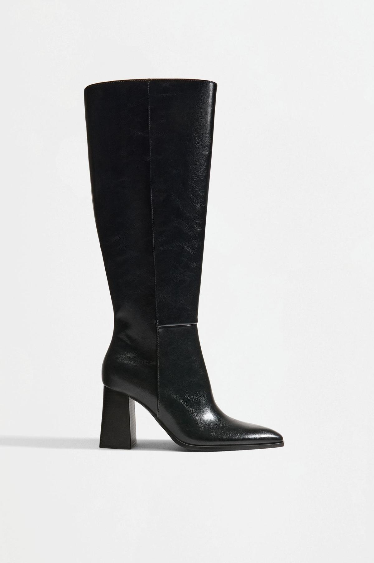 Bottes hautes noires à talon