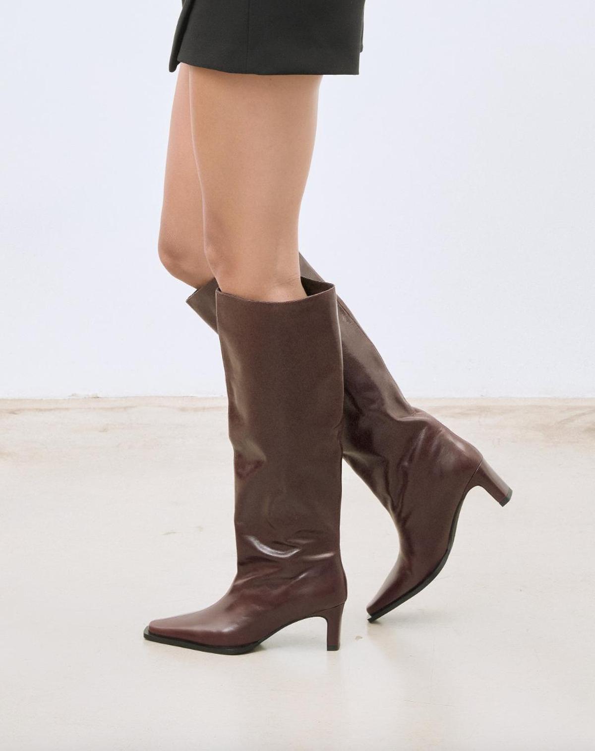 Bottes hautes bordeaux