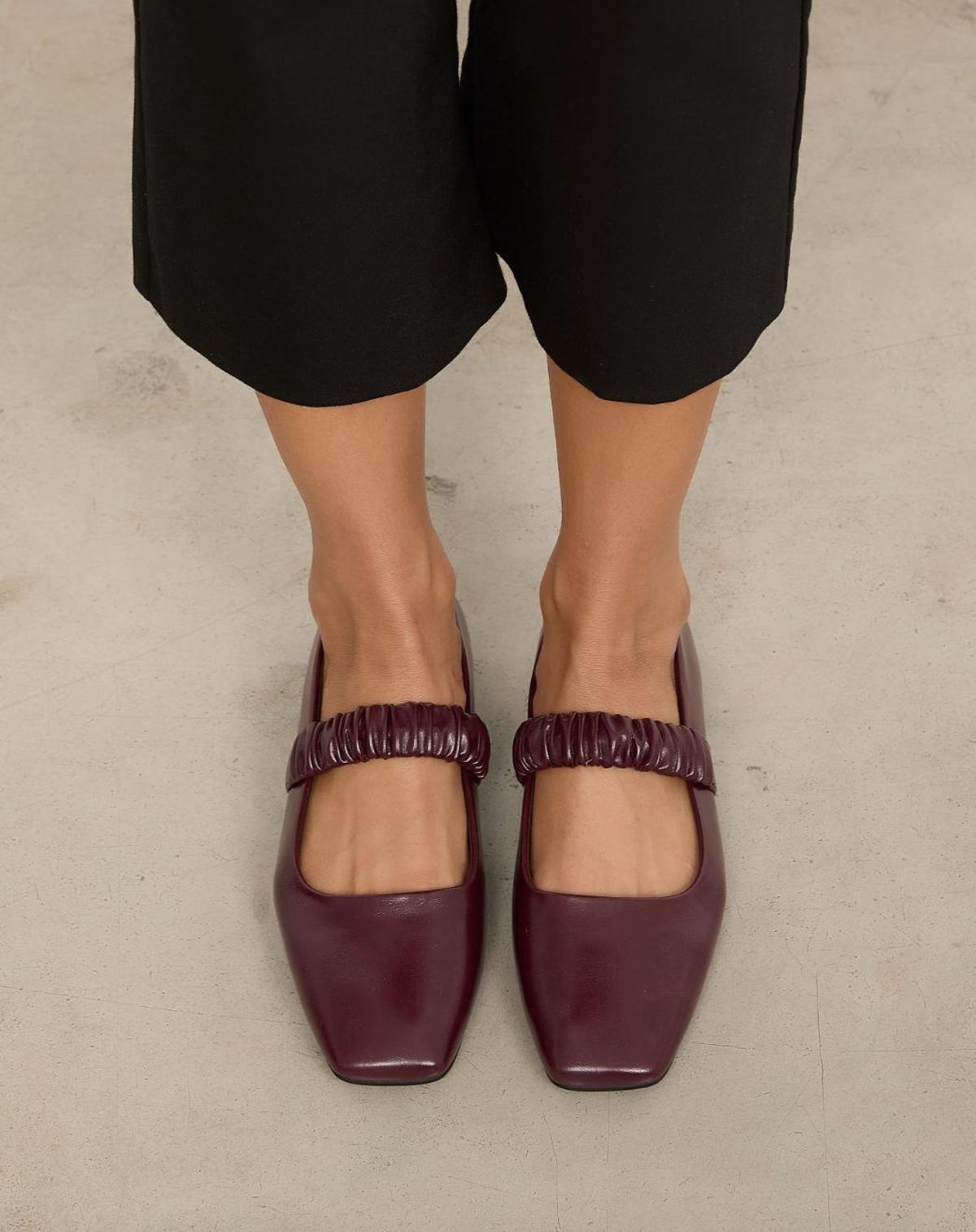 Ballerines bordeaux à bride élastique