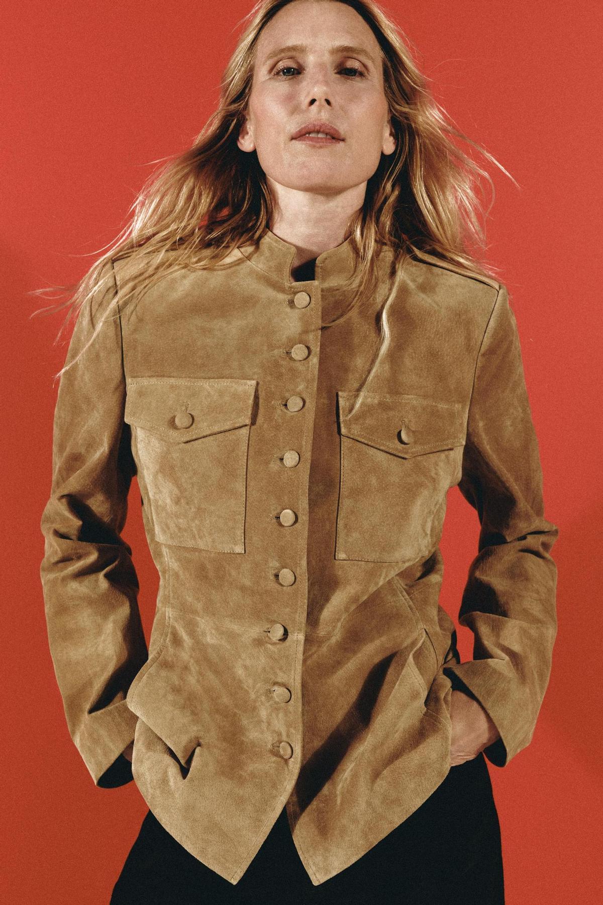 Veste en daim marron