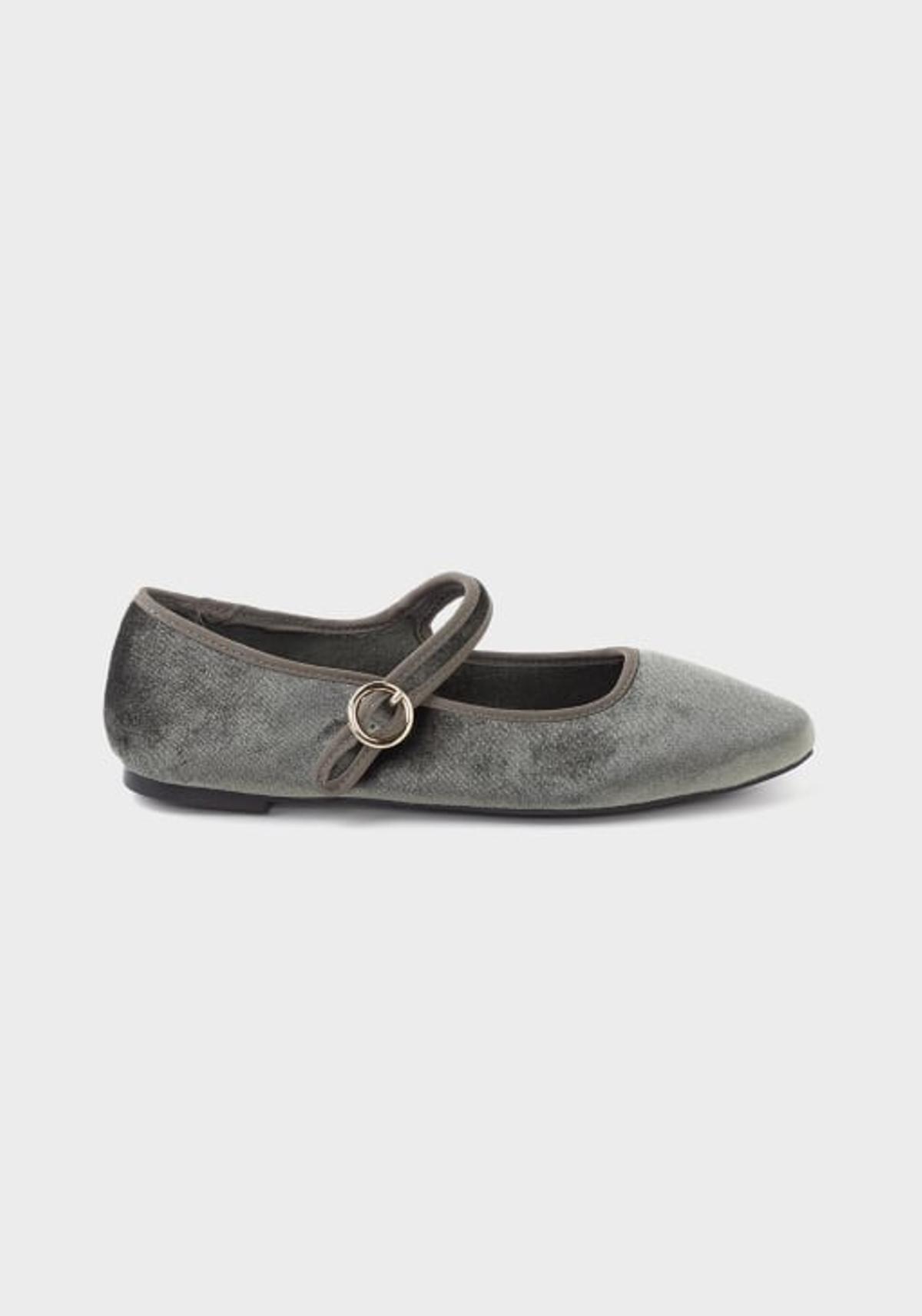 Ballerines en velours vert
