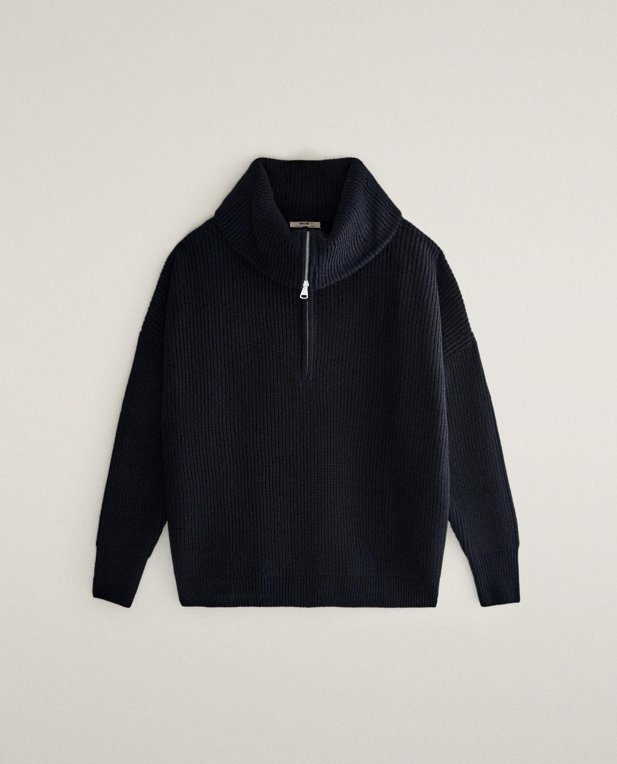 Pull zippé en laine