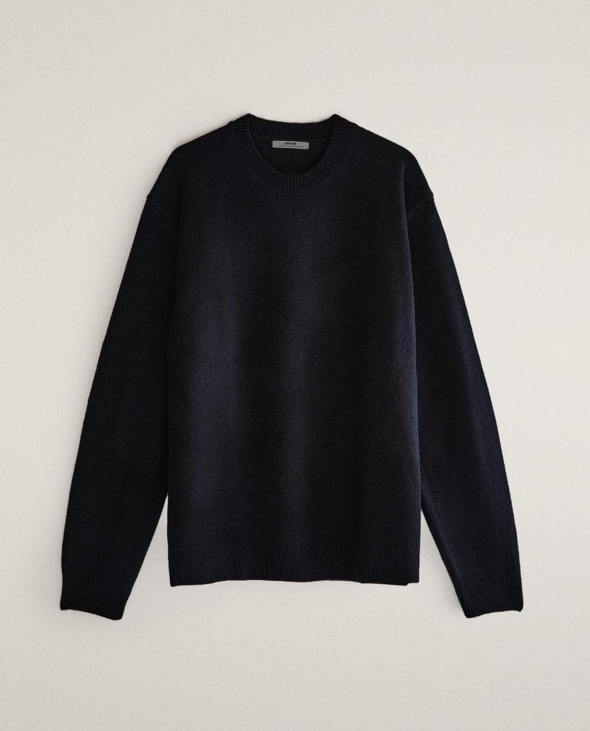 Pull en maille bleu marine