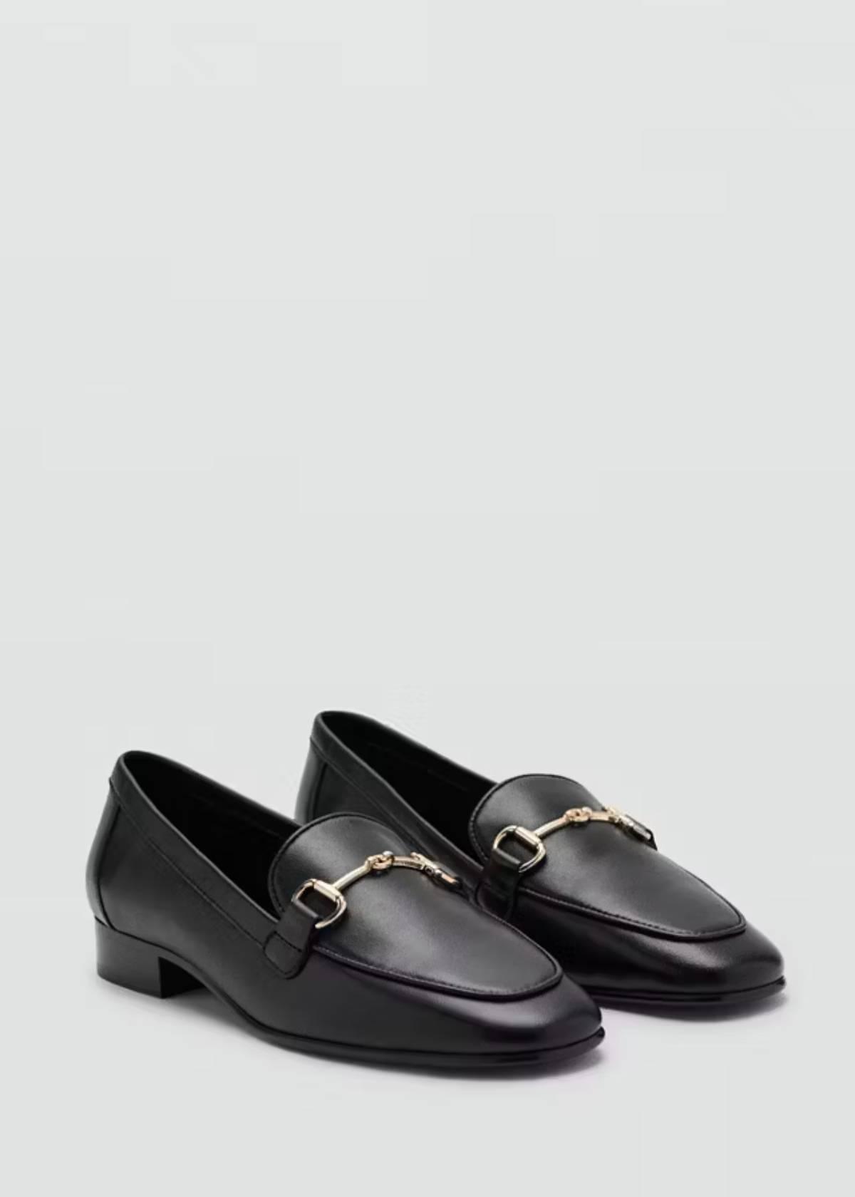 Mocassins noirs avec boucle cheval