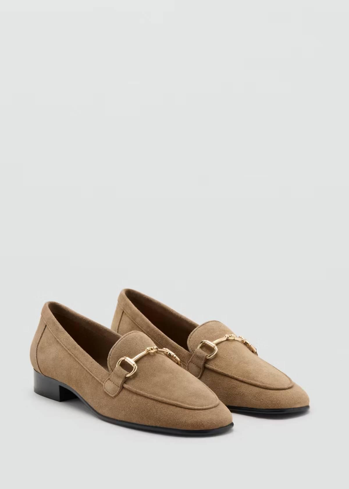 Mocassin en daim avec boucle cheval