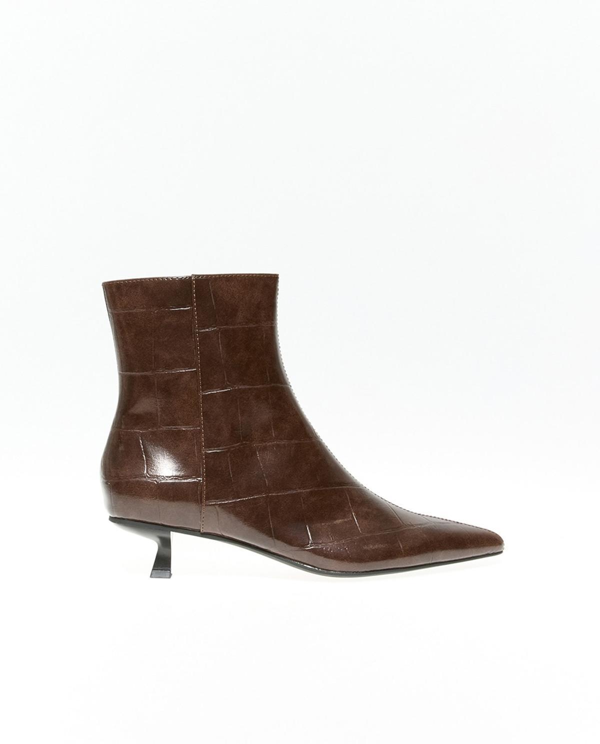Bottines marron à petit talon