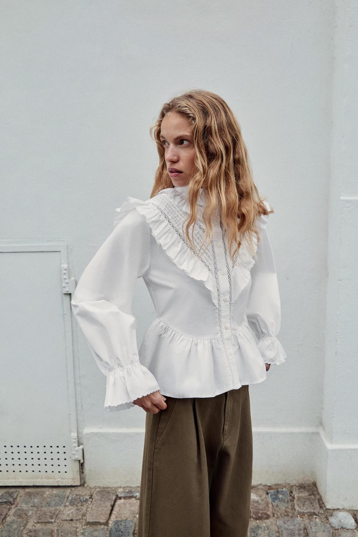 Blouse romantique à volants
