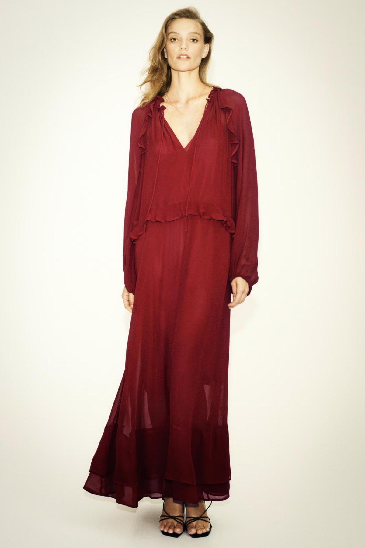 Robe fluide à volants