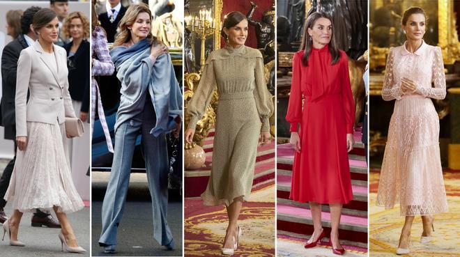 Toutes les robes de la reine Letizia (et son seul pantalon) pour Columbus Day : voici comment son style a changé
