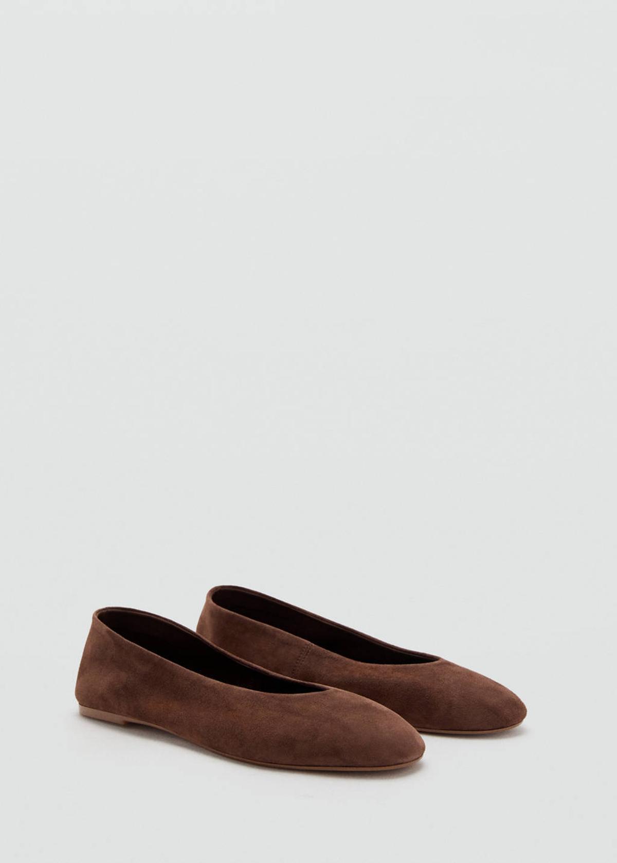 Ballerines en daim marron