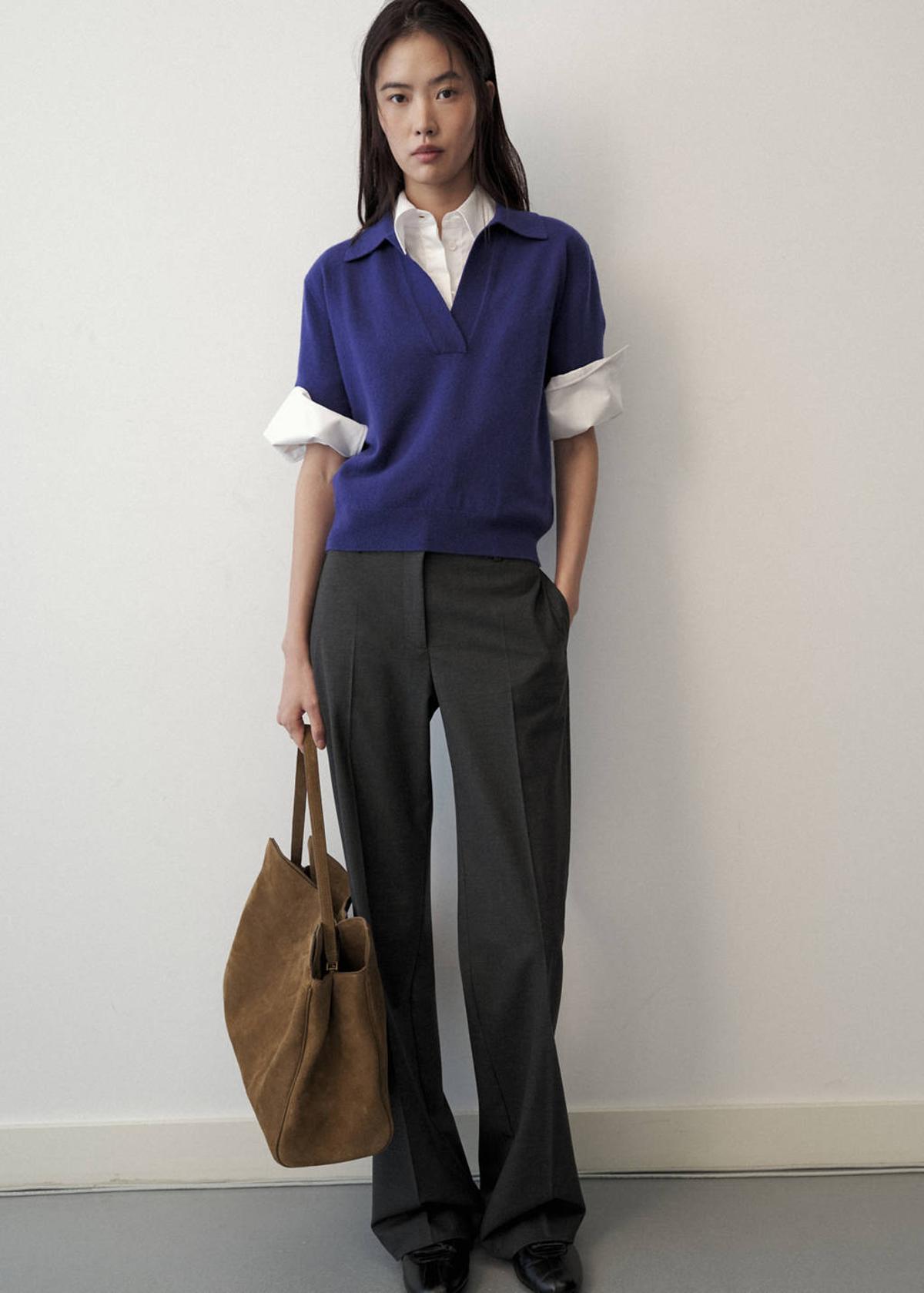 Pull en laine à col polo