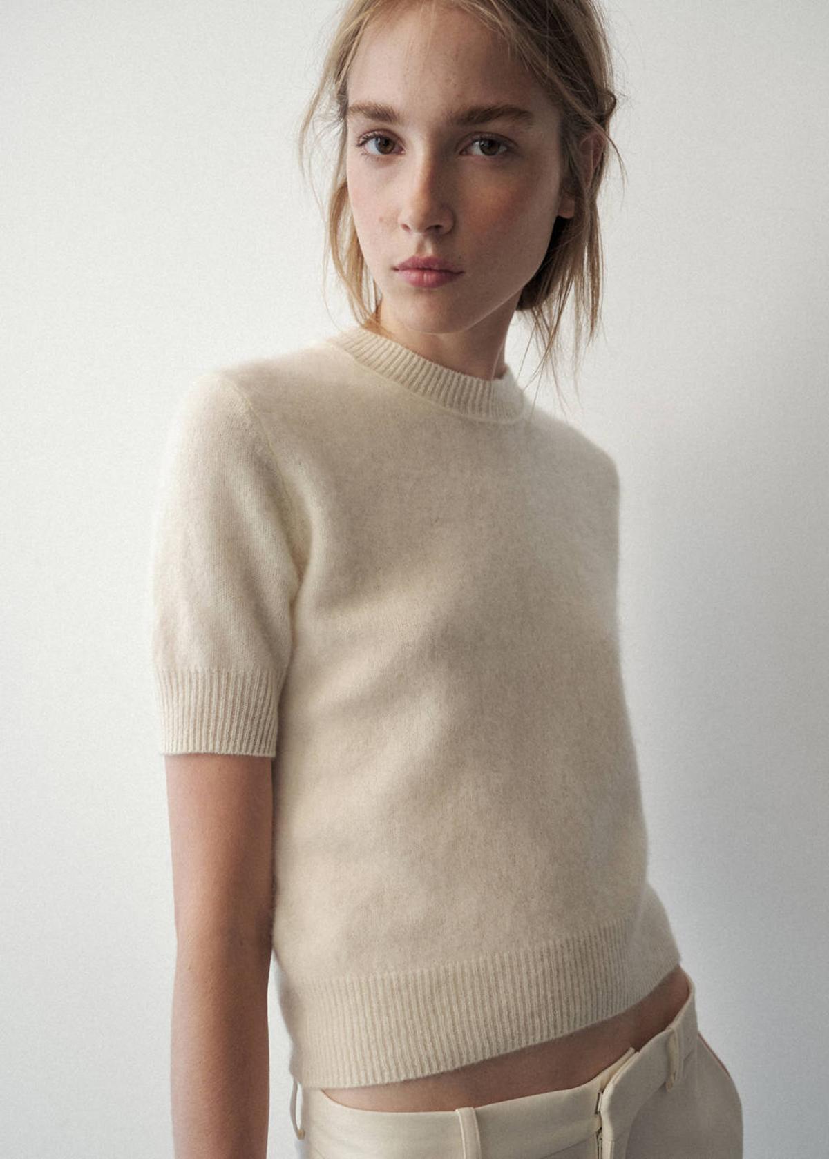 Pull en laine à manches courtes