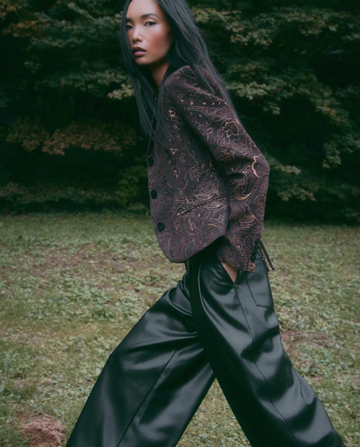 Veste jacquard marron